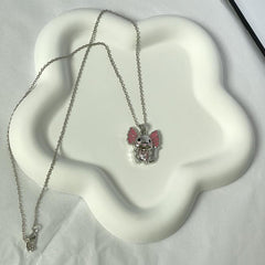 Heart Shaped Crystal Animal Pendant Necklace - Perfect Gift