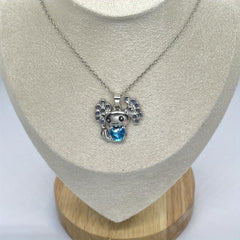Heart Shaped Crystal Animal Pendant Necklace - Perfect Gift
