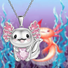 Heart Shaped Crystal Animal Pendant Necklace - Perfect Gift
