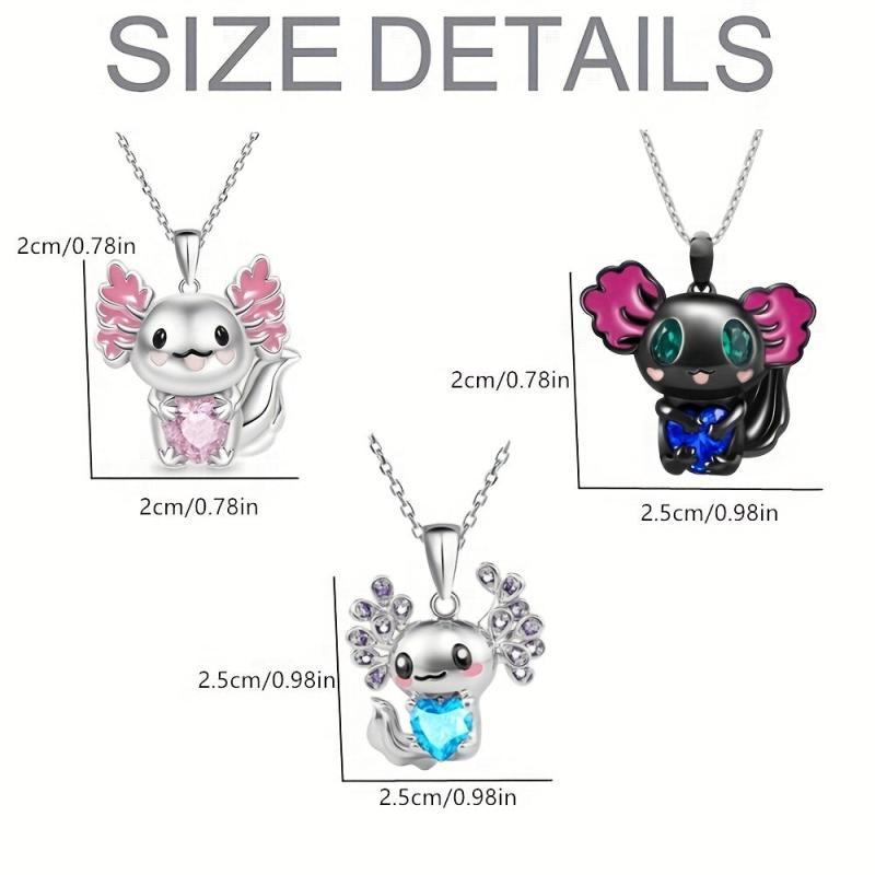 Heart Shaped Crystal Animal Pendant Necklace - Perfect Gift