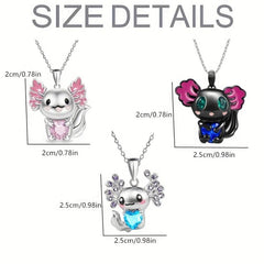 Heart Shaped Crystal Animal Pendant Necklace - Perfect Gift