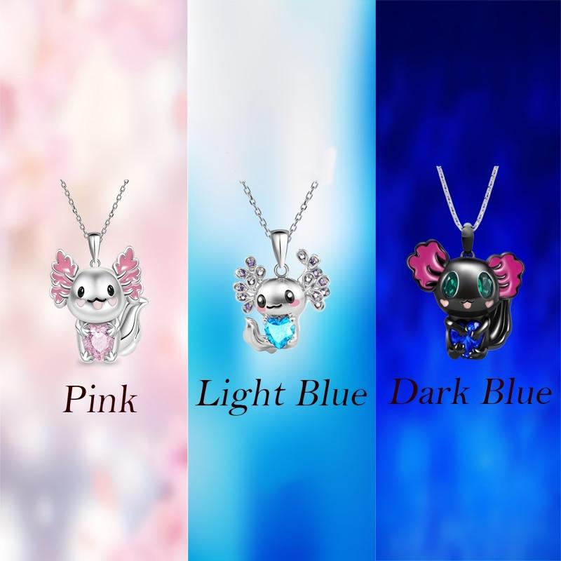 Heart Shaped Crystal Animal Pendant Necklace - Perfect Gift