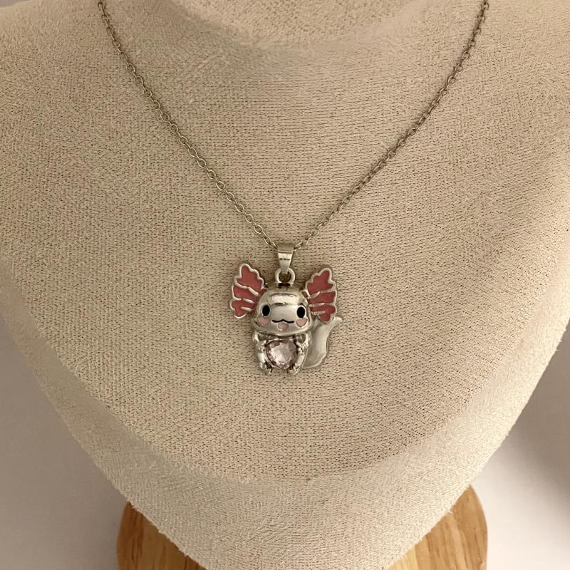 Heart Shaped Crystal Animal Pendant Necklace - Perfect Gift