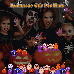 LED Light Halloween Ring Glowing Pumpkin Ghost Skull Rings