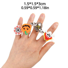 LED Light Halloween Ring Glowing Pumpkin Ghost Skull Rings