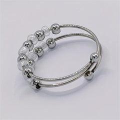 Stress Relieving Rotating Anxiety Relief Ring Stainless Steel Beads Fidget Ring