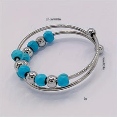 Stress Relieving Rotating Anxiety Relief Ring Stainless Steel Beads Fidget Ring