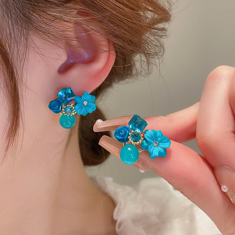 Opal Crystal Flower Earrings - Elegant and Charming Jewelry