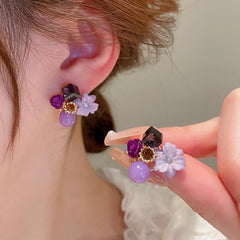 Opal Crystal Flower Earrings - Elegant and Charming Jewelry