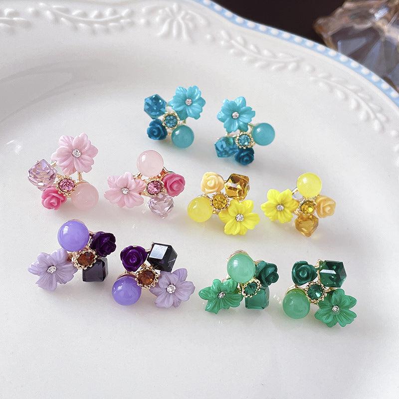 Opal Crystal Flower Earrings - Elegant and Charming Jewelry