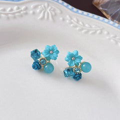 Opal Crystal Flower Earrings - Elegant and Charming Jewelry