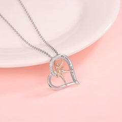 Rose Gold Ballerina Dancer Necklace Engraved Be Yourself