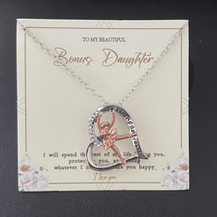 Rose Gold Ballerina Dancer Necklace Engraved Be Yourself