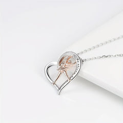 Rose Gold Ballerina Dancer Necklace Engraved Be Yourself