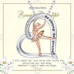 Rose Gold Ballerina Dancer Necklace Engraved Be Yourself