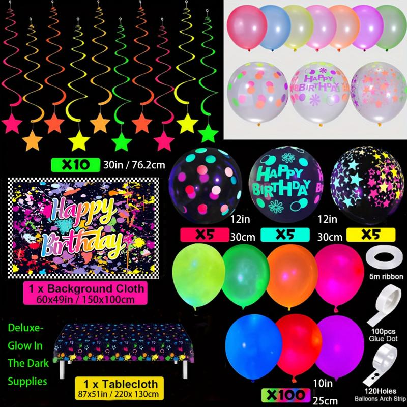 Neon Glow Party Balloon Garland Kit