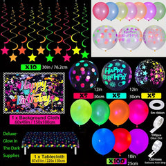 Neon Glow Party Balloon Garland Kit