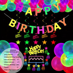 Neon Glow Party Balloon Garland Kit