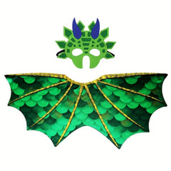 Dinosaur Dragon Wings Costume Mask For Toddler Kids Dino Dress Up