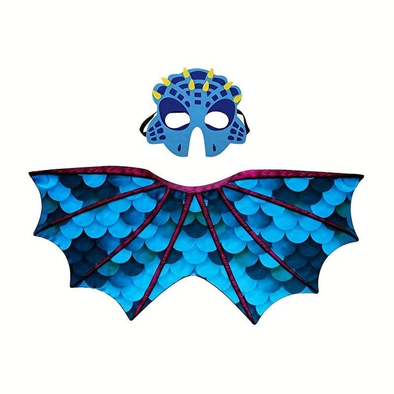 Dinosaur Dragon Wings Costume Mask For Toddler Kids Dino Dress Up