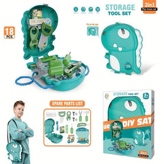Dinosaur Backpack Toy Family Set Kitchen Tools Fast Food Desserts Crossbody