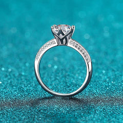 Copper Inlaid 8M Moissanite Open Ring Platinum Plated