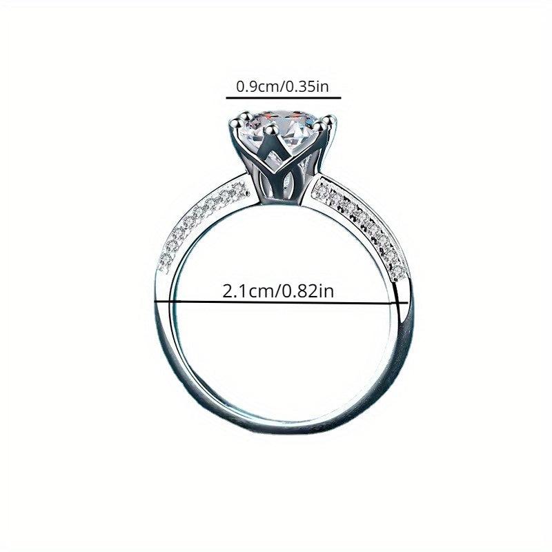 Copper Inlaid 8M Moissanite Open Ring Platinum Plated