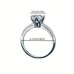 Copper Inlaid 8M Moissanite Open Ring Platinum Plated