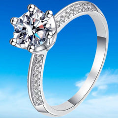 Copper Inlaid 8M Moissanite Open Ring Platinum Plated