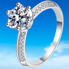 Copper Inlaid 8M Moissanite Open Ring Platinum Plated