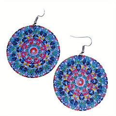 Vintage Printed Earrings Party Jewelry Birthday Gift