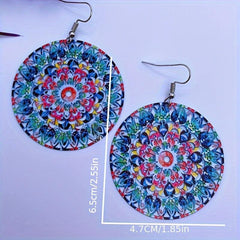Vintage Printed Earrings Party Jewelry Birthday Gift