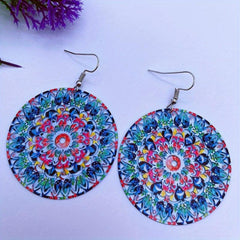 Vintage Printed Earrings Party Jewelry Birthday Gift