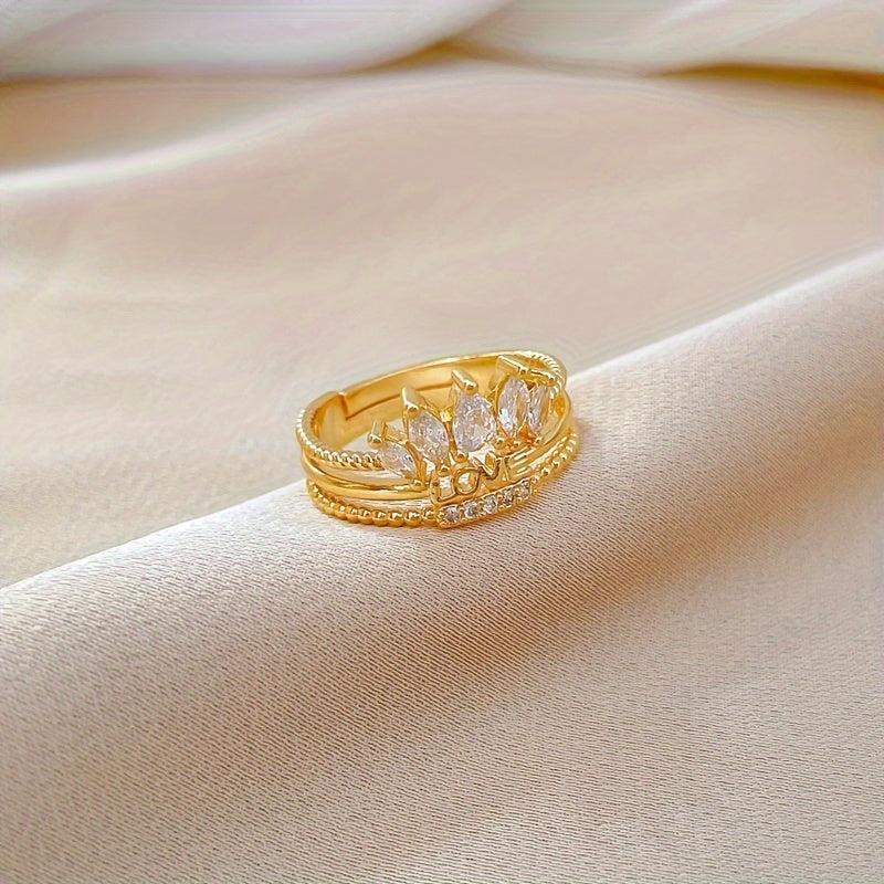 Classic Love Crown Stainless Steel Ring for Women