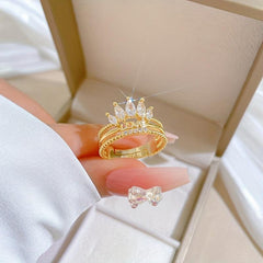 Classic Love Crown Stainless Steel Ring for Women