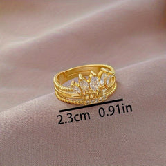 Classic Love Crown Stainless Steel Ring for Women