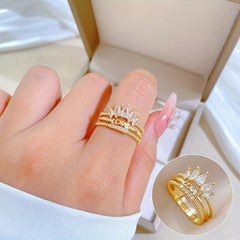 Classic Love Crown Stainless Steel Ring for Women