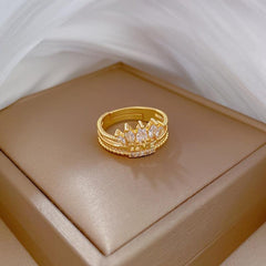 Classic Love Crown Stainless Steel Ring for Women