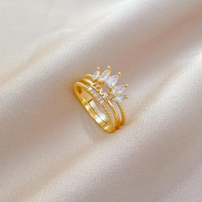 Classic Love Crown Stainless Steel Ring for Women