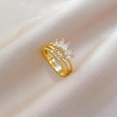 Classic Love Crown Stainless Steel Ring for Women