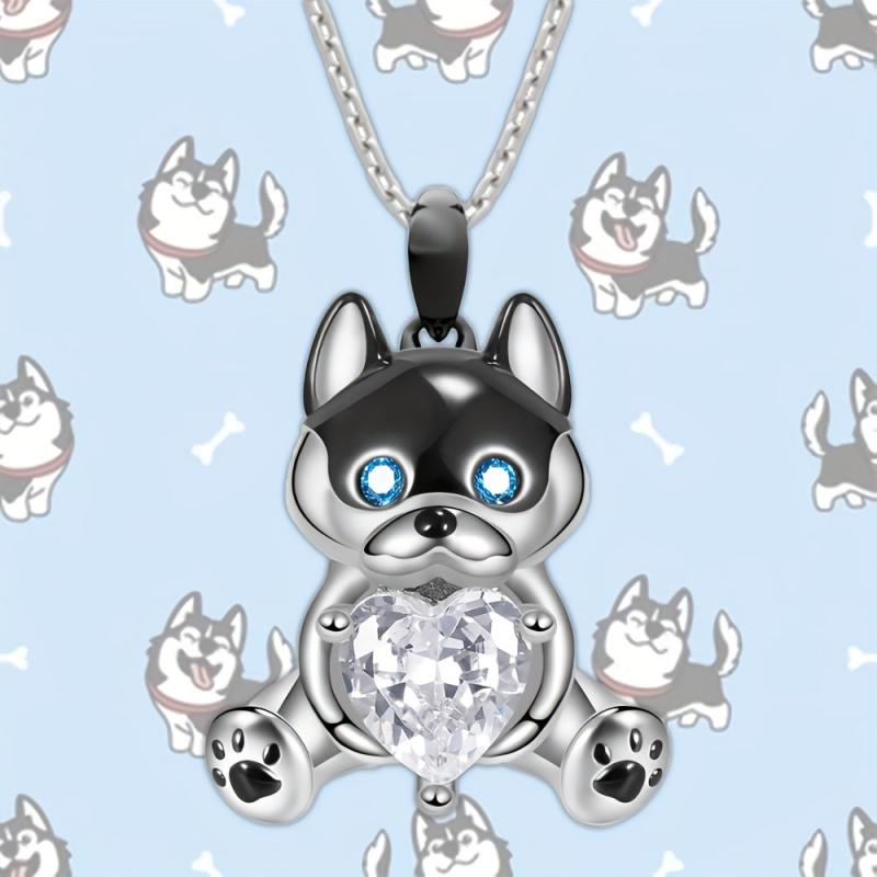 Husky Pendant Necklace Animal Style Women's Jewelry