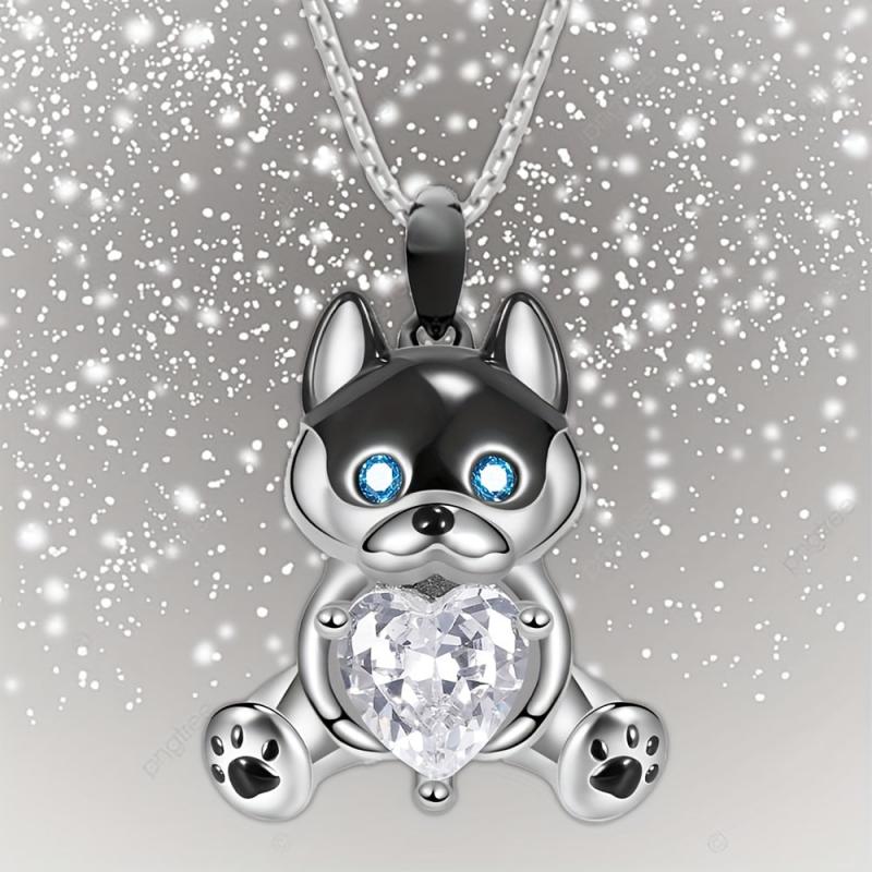 Husky Pendant Necklace Animal Style Women's Jewelry