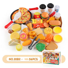 Kids Pretend Play Food Set with Steamer Bag Pizza Fritters