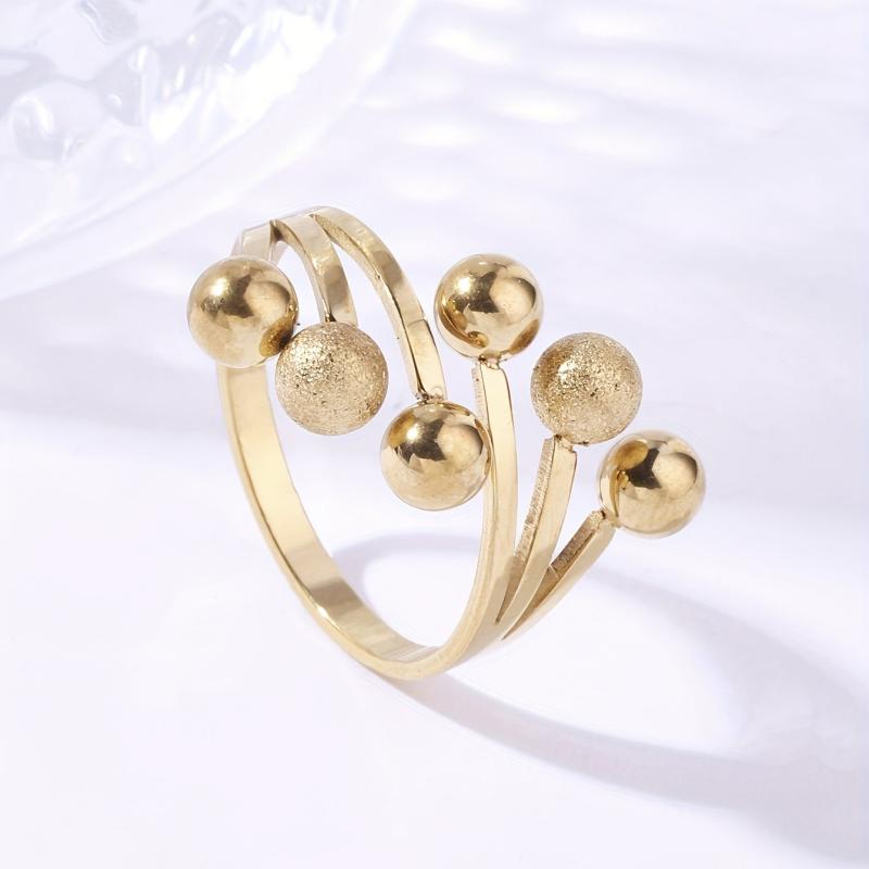 6pcs Steel Beads Anxiety Relief Stainless Steel Ring