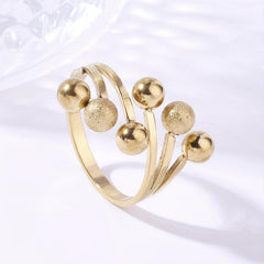 6pcs Steel Beads Anxiety Relief Stainless Steel Ring