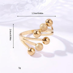 6pcs Steel Beads Anxiety Relief Stainless Steel Ring