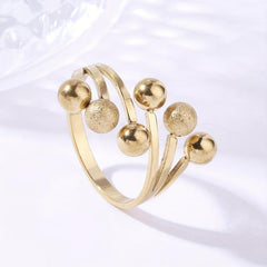 6pcs Steel Beads Anxiety Relief Stainless Steel Ring