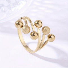 6pcs Steel Beads Anxiety Relief Stainless Steel Ring