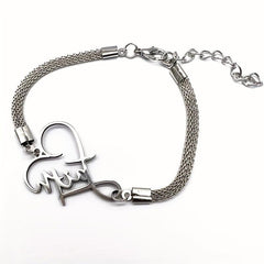 Stainless Steel Cross Heart Chain Anklet Silvery Plated Female Ankle Bracelet