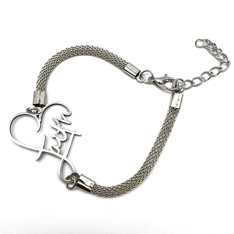 Stainless Steel Cross Heart Chain Anklet Silvery Plated Female Ankle Bracelet